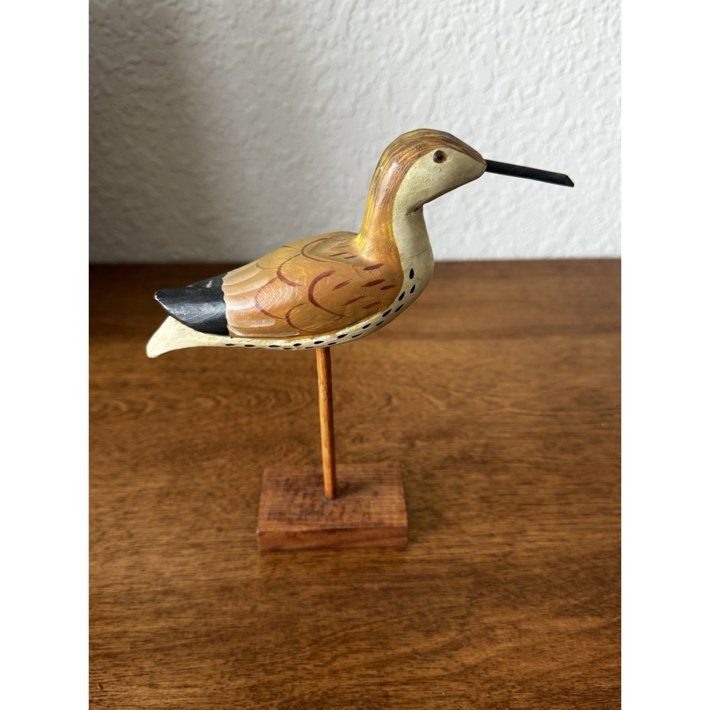 Vintage Wooden Shore Birds With Glass Eyes Lot Of 3 - Picture 4 of 16